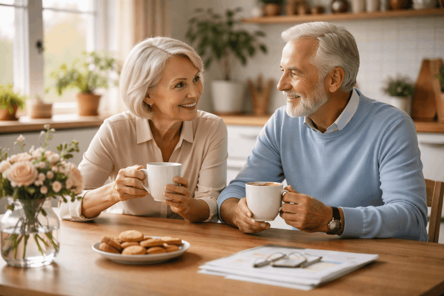 Gezellig koffiemoment in de keuken