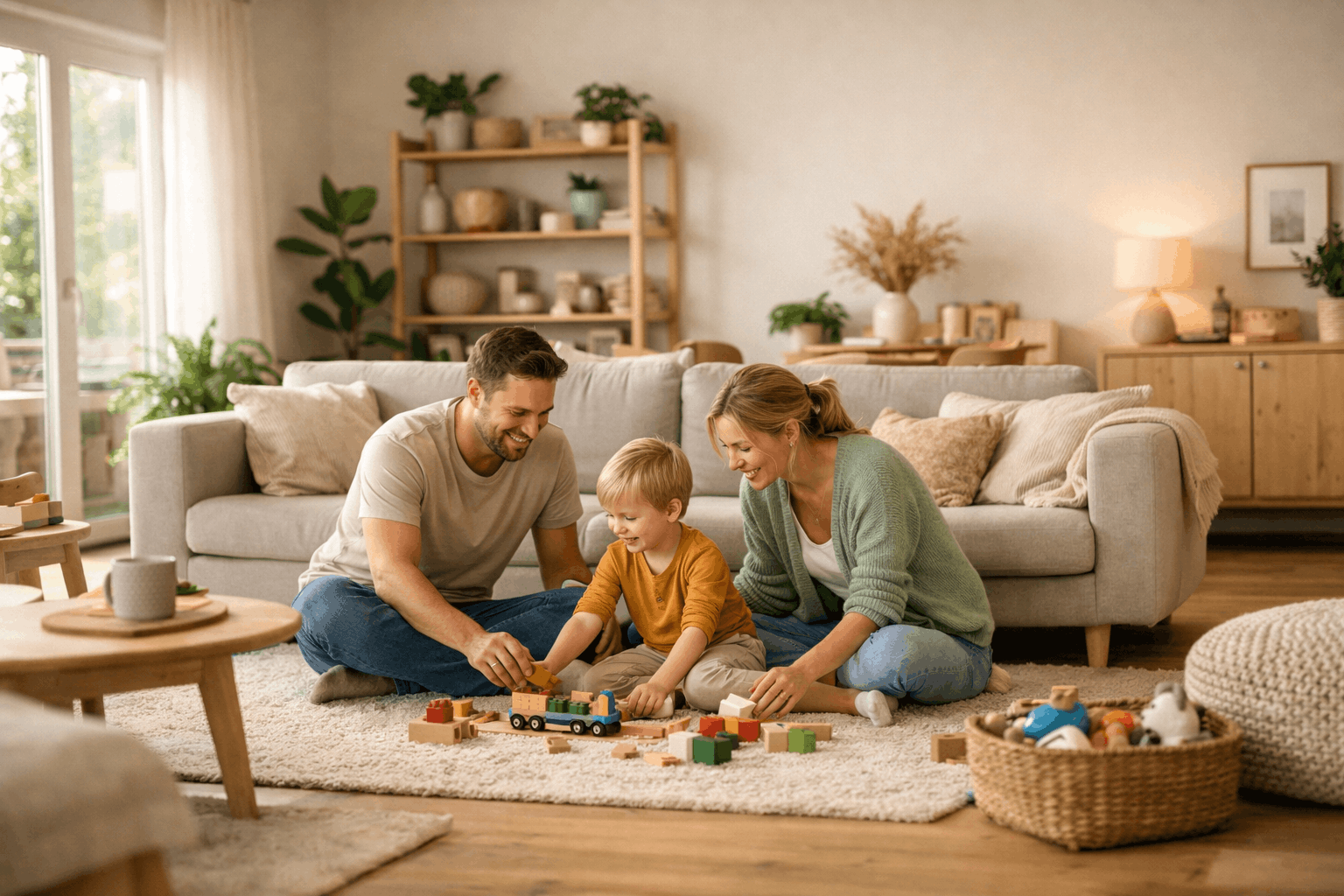 Gezellige familietijd in de woonkamer