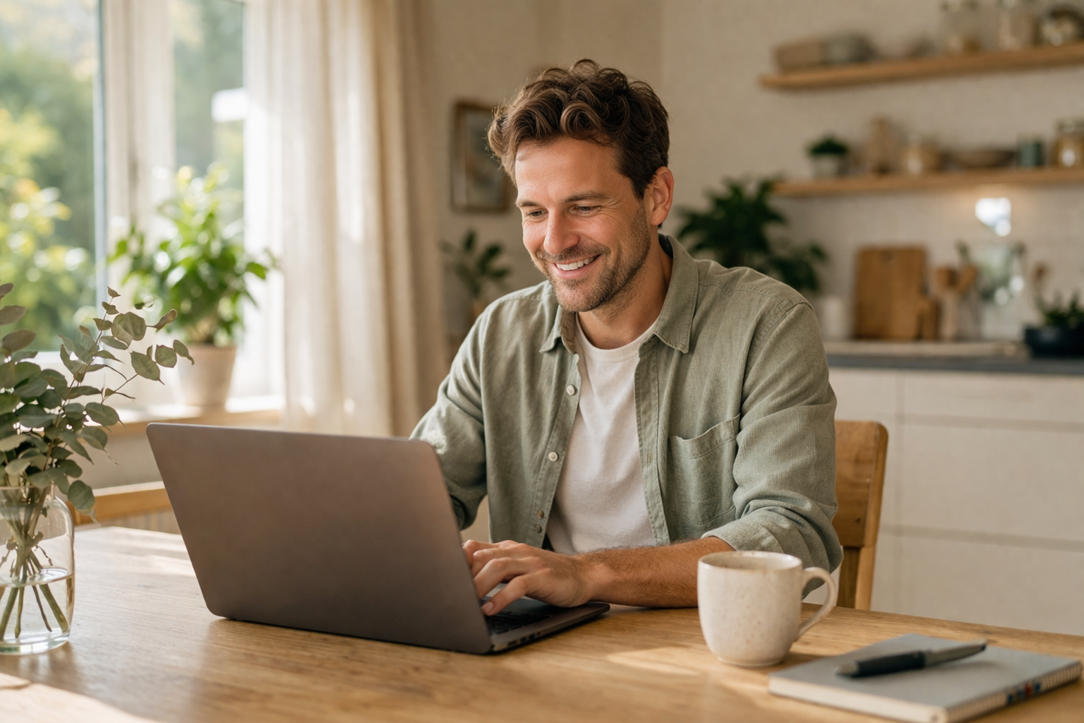 Man achter de laptop